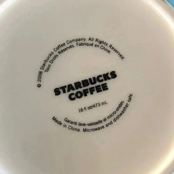 2008 Starbucks Large Blue Ceramic Mug - Picture 6 of 6